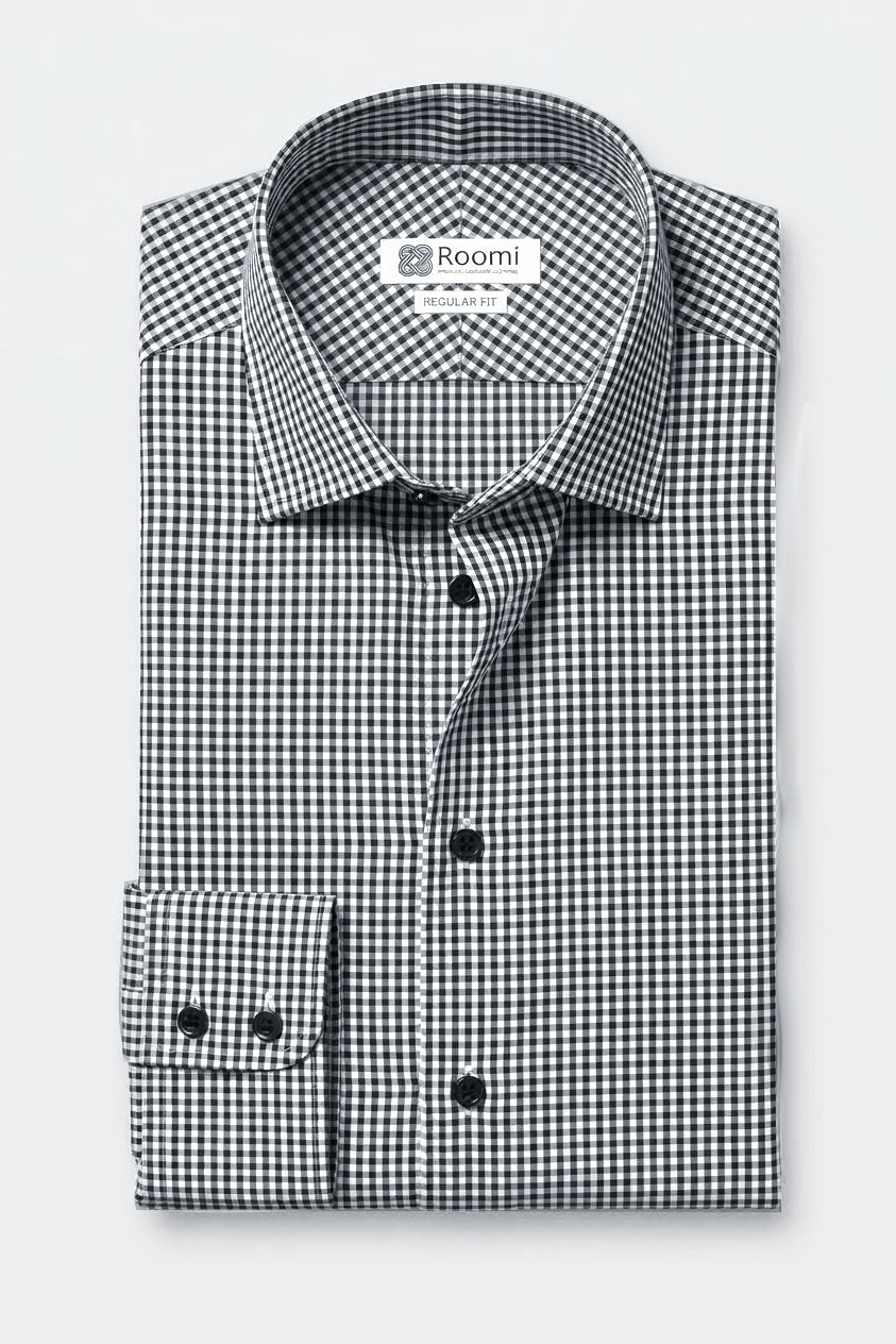 MONOCHROME MINI PLAID SHIRT