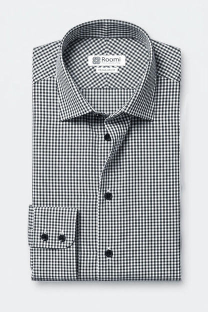 MONOCHROME MINI PLAID SHIRT