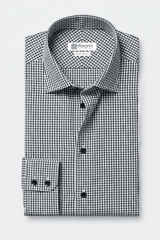 MONOCHROME MINI PLAID SHIRT