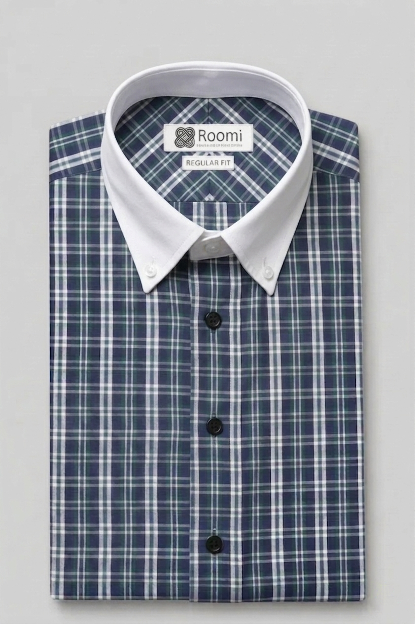 NAVY GREEN TARTAN SHIRT