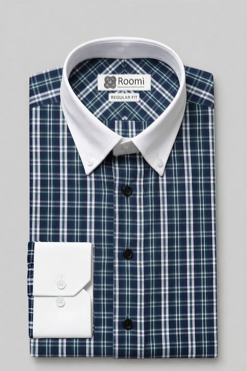 NAVY GREEN TARTAN SHIRT