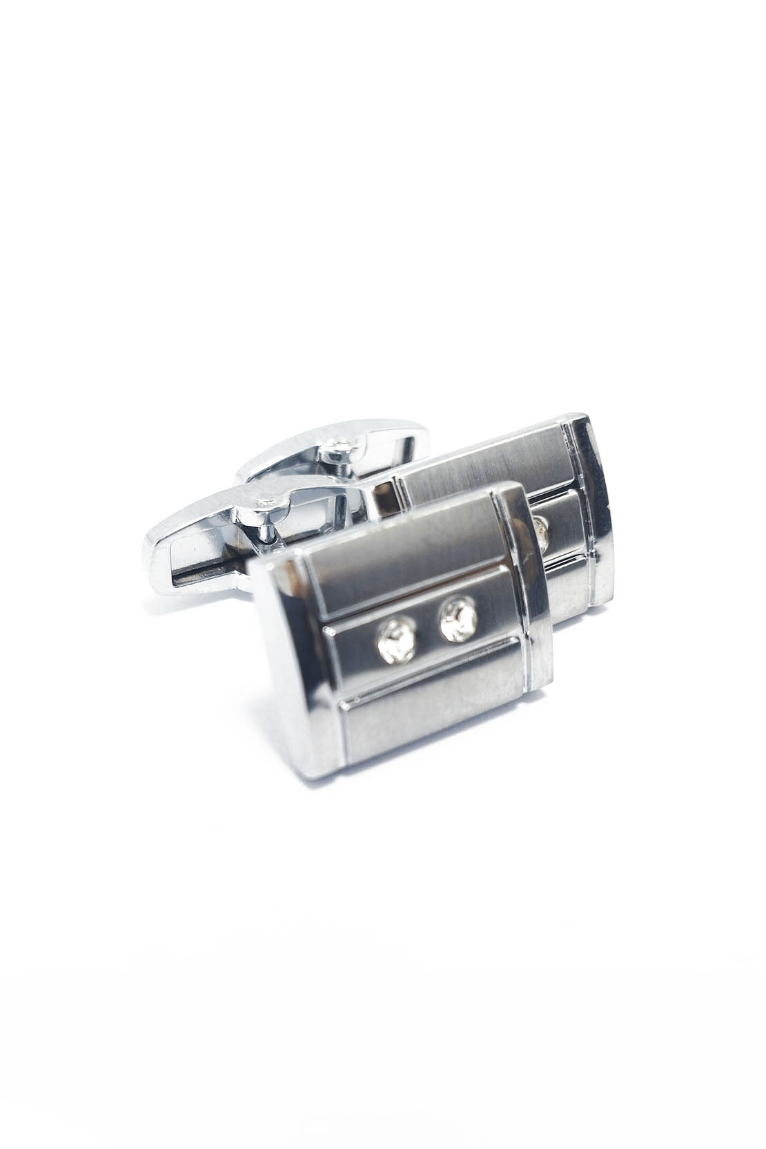 CLASSIC CUFFLINKS WITH CRYSTAL ACCENTS