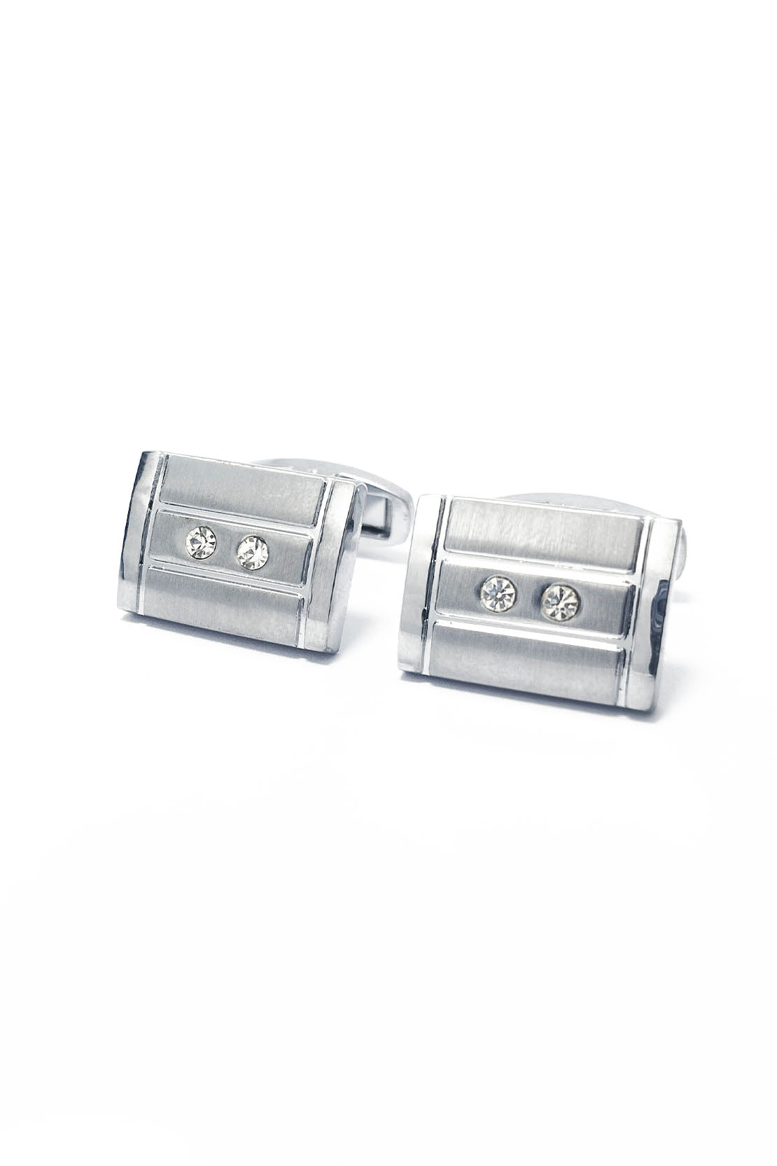 CLASSIC CUFFLINKS WITH CRYSTAL ACCENTS