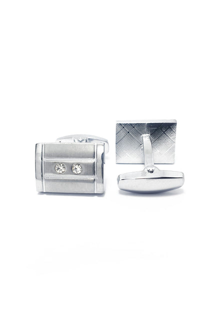 CLASSIC CUFFLINKS WITH CRYSTAL ACCENTS