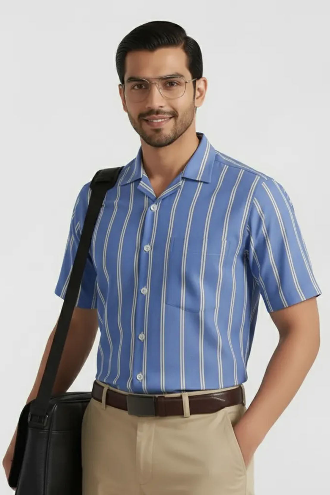 OCEAN STRIPE EXECUTIVE CUBAN SHIRT