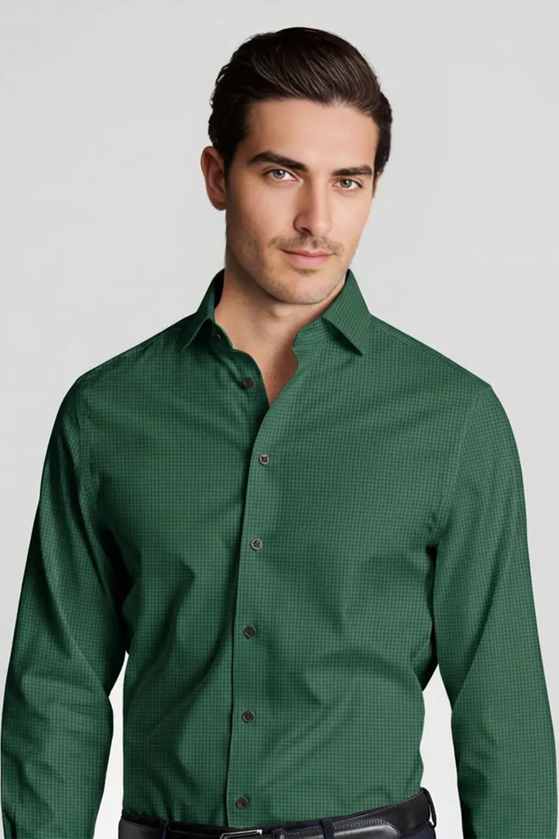 PINE GREEN WAFFLE SHIRT