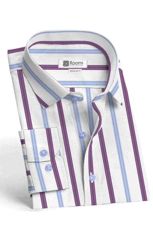 TUFTS CYBER ITALIAN STRIPES SHIRT