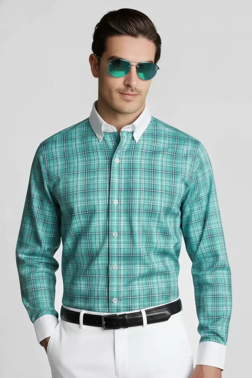 MINT BREEZE PLAID SHIRT