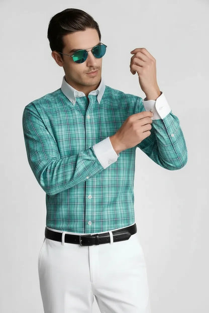 MINT BREEZE PLAID SHIRT