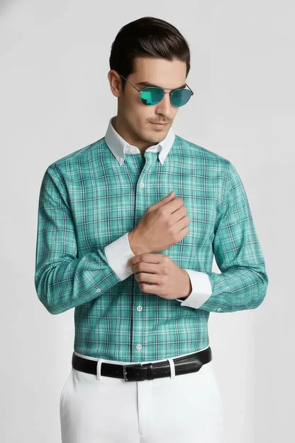 MINT BREEZE PLAID SHIRT