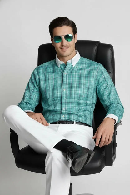 MINT BREEZE PLAID SHIRT