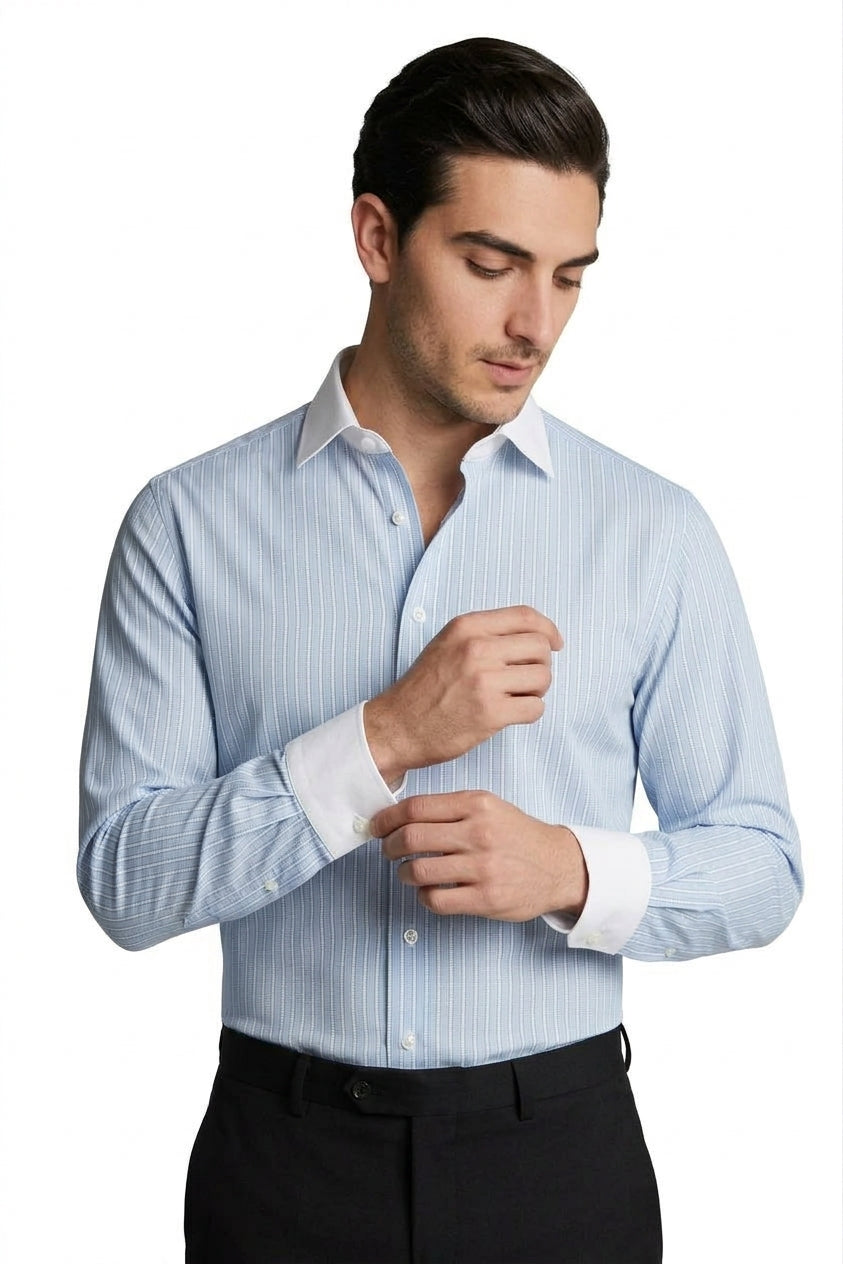 REFINED VERTICAL STRIPE SHIRT
