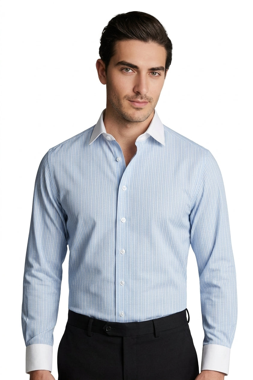 REFINED VERTICAL STRIPE SHIRT