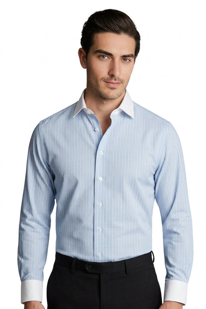 REFINED VERTICAL STRIPE SHIRT