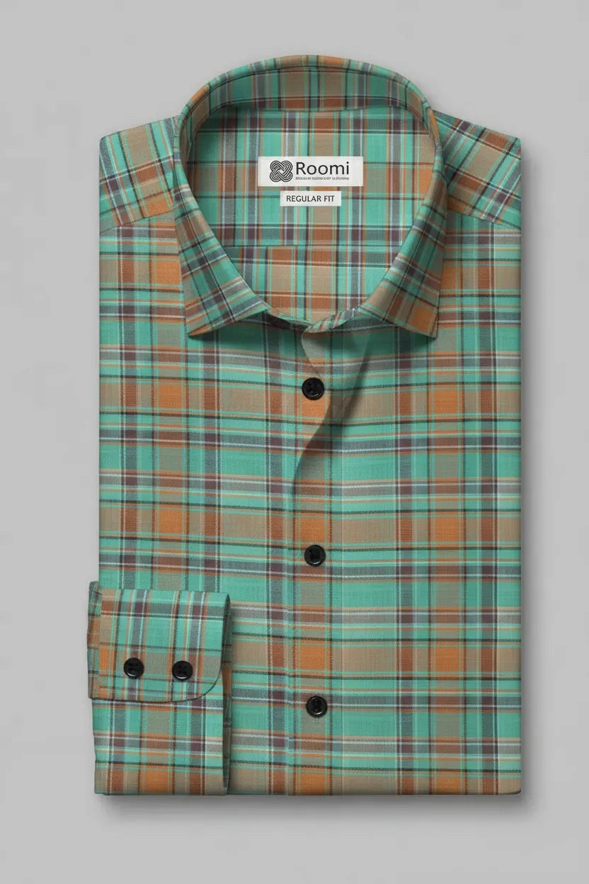 REFINED SEAFOAM TARTAN SHIRT