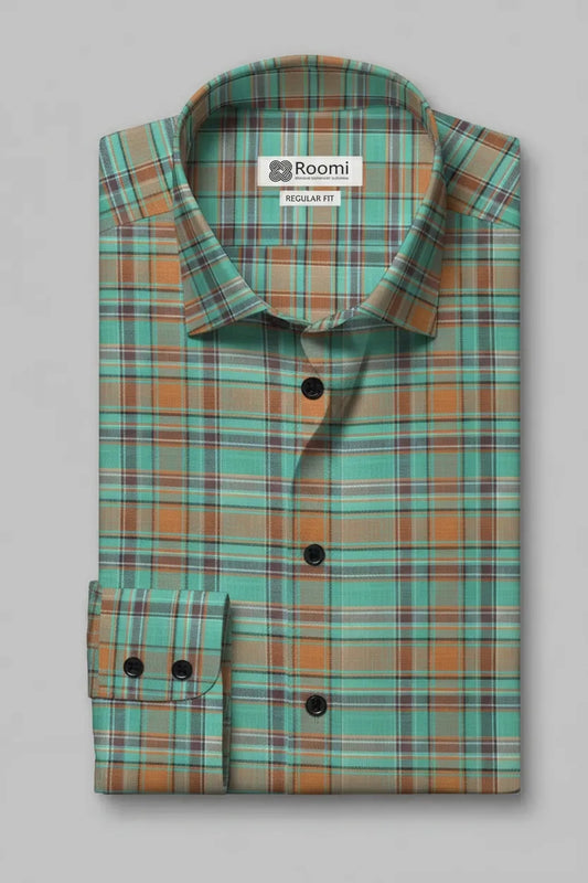 REFINED SEAFOAM TARTAN SHIRT