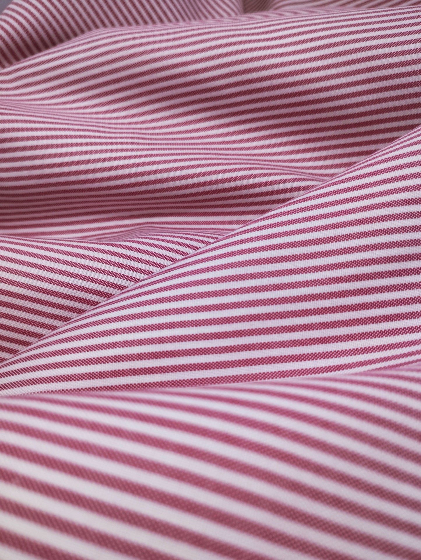 RED CORAL STRIPE POPLIN MEN'S BESPOKE SHIRT