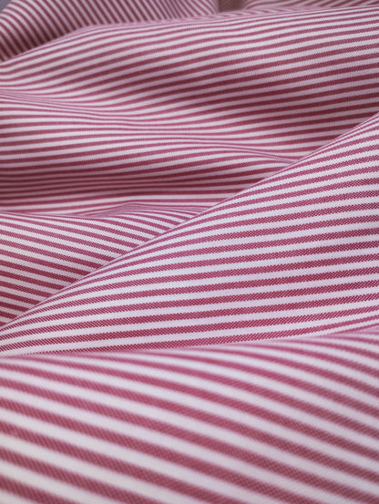 RED CORAL STRIPE POPLIN MEN'S BESPOKE SHIRT