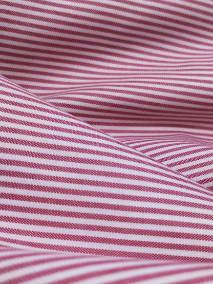 RED CORAL STRIPE POPLIN MEN'S BESPOKE SHIRT