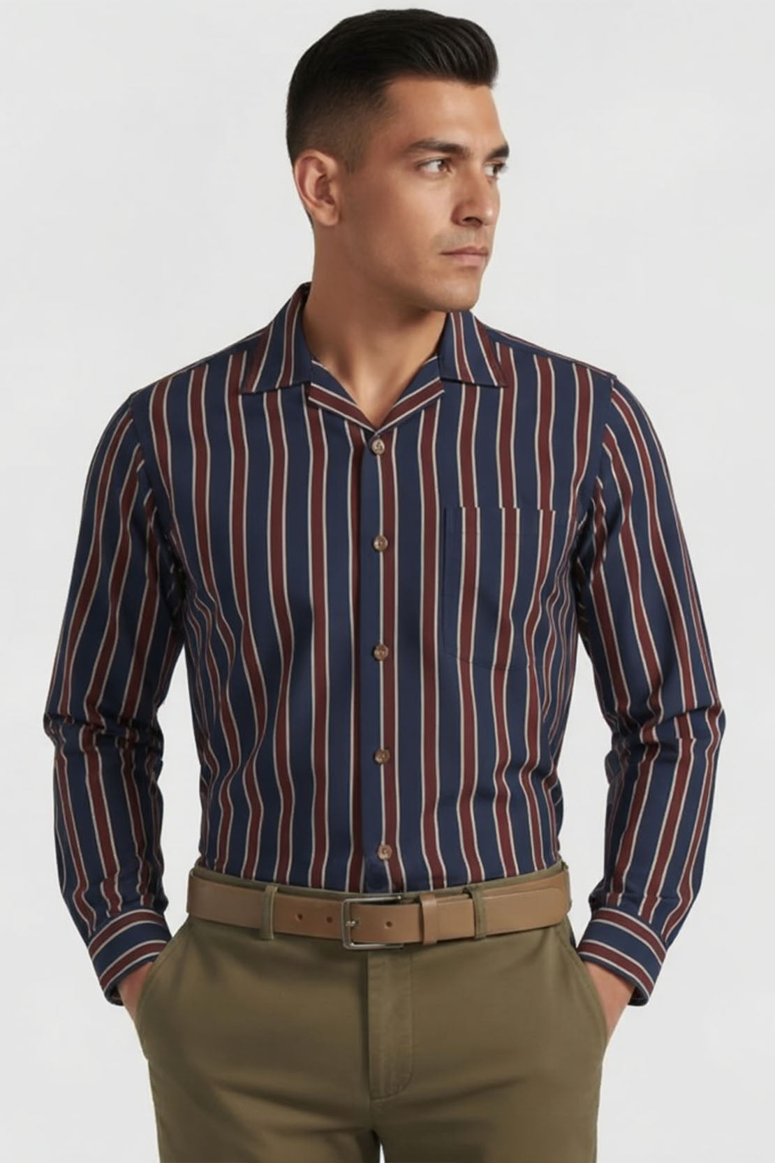 SHARP STRIPE PROFESSIONAL FORMAL CUBAN SHIRT