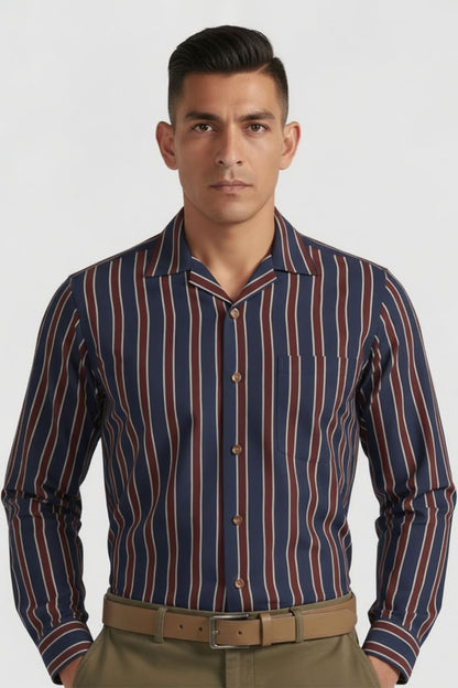 SHARP STRIPE PROFESSIONAL FORMAL CUBAN SHIRT