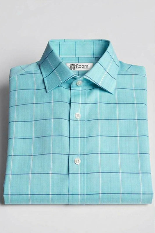 AQUA SKY CHECKED SHIRT