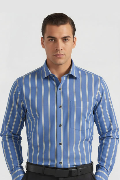 SKYLINE BLUE STRIPED FORMAL SHIRT