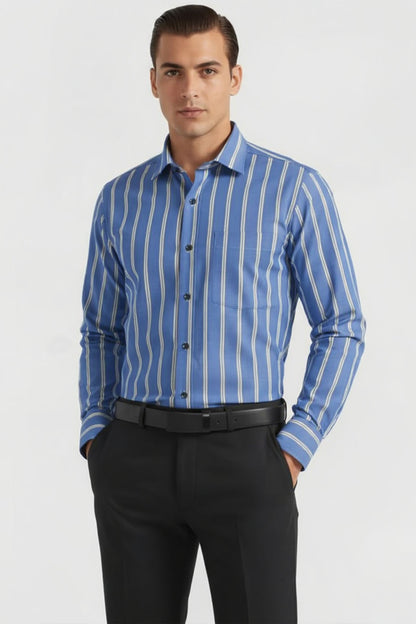 SKYLINE BLUE STRIPED FORMAL SHIRT