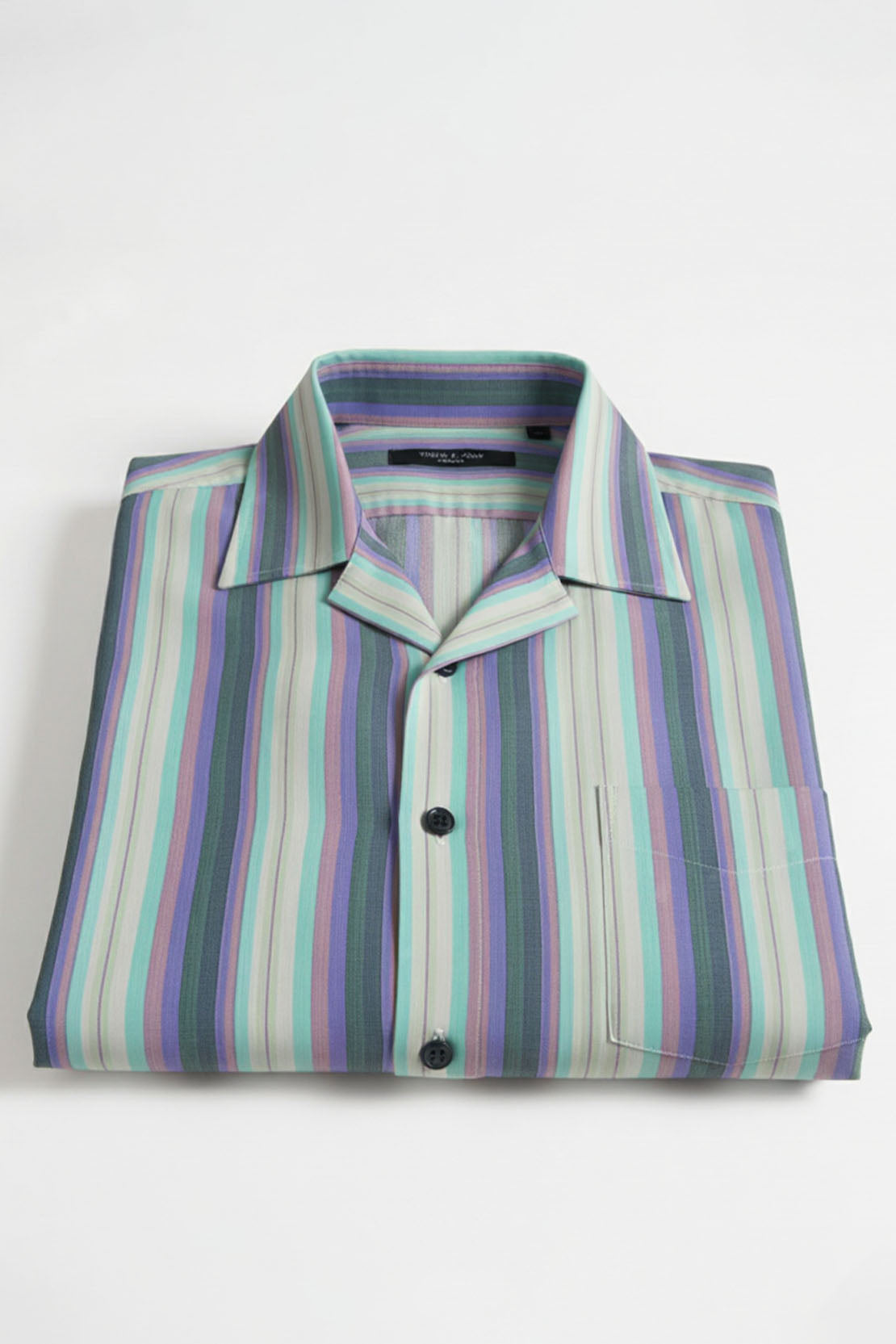 SOFT TONE BUSINESS STRIPE CUBAN HALF SLEEVES SHIRT