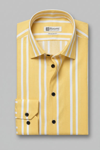 SUNLIT YELLOW STRIPE FORMAL SHIRT