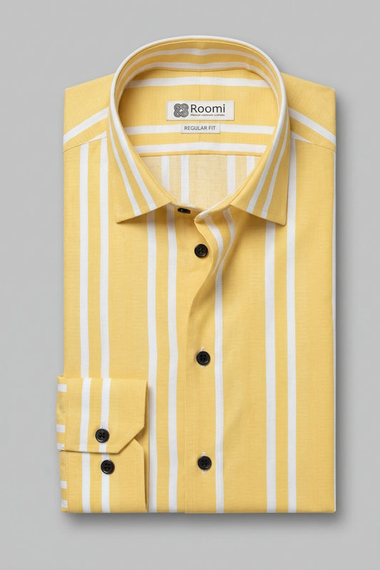 SUNLIT YELLOW STRIPE FORMAL SHIRT