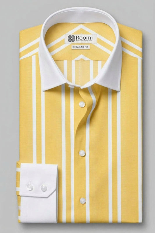 VIBRANT YELLOW MULTI-STRIPE SHIRT