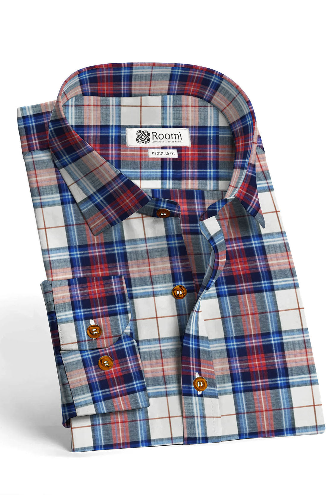 TARTAN CRIMSON BLUE CHECK SHIRT