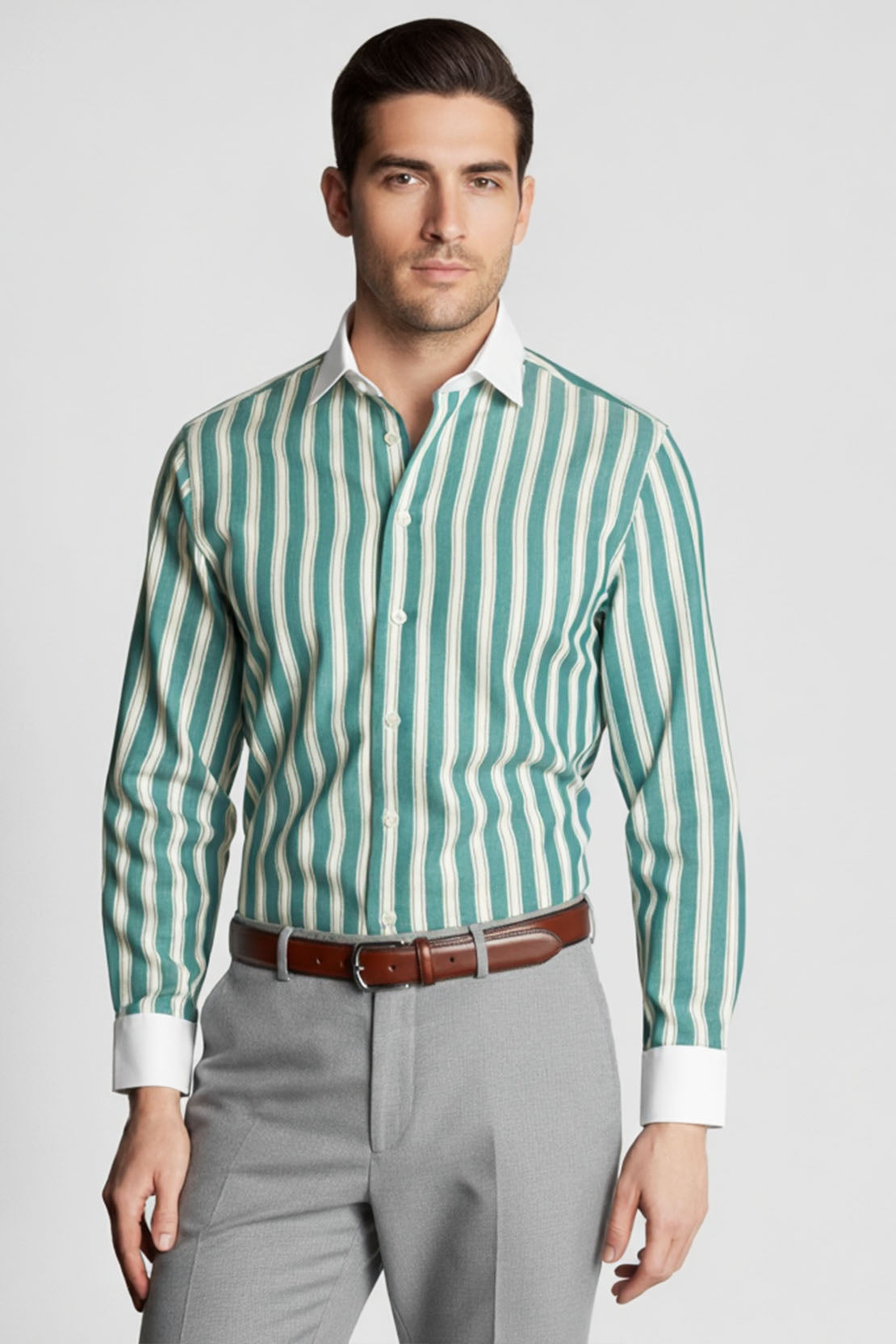 TEAL VISION DRESS WHITE COLLAR SHIRT