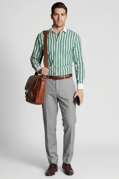 TEAL VISION DRESS WHITE COLLAR SHIRT