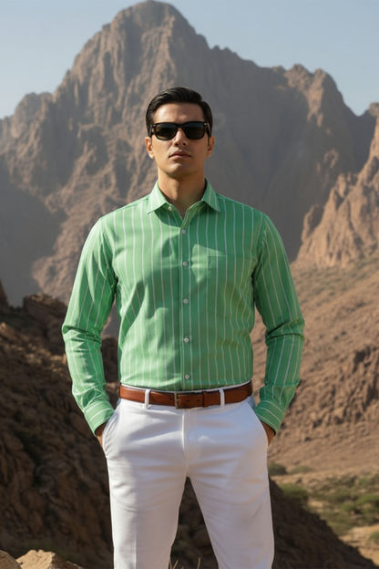 URBAN GREEN STRIPE CLASSIC SHIRT