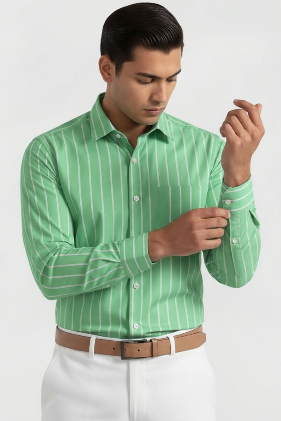 URBAN GREEN STRIPE CLASSIC SHIRT