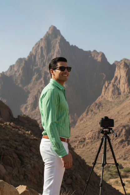 URBAN GREEN STRIPE CLASSIC SHIRT