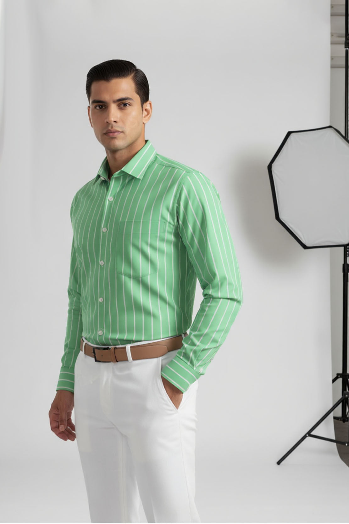 URBAN GREEN STRIPE CLASSIC SHIRT