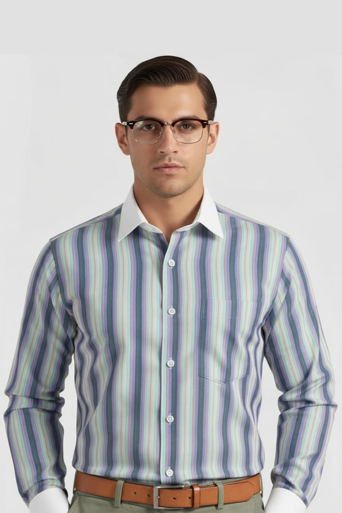 URBAN PASTEL STRIPED DRESS WICHESTER SHIRT 