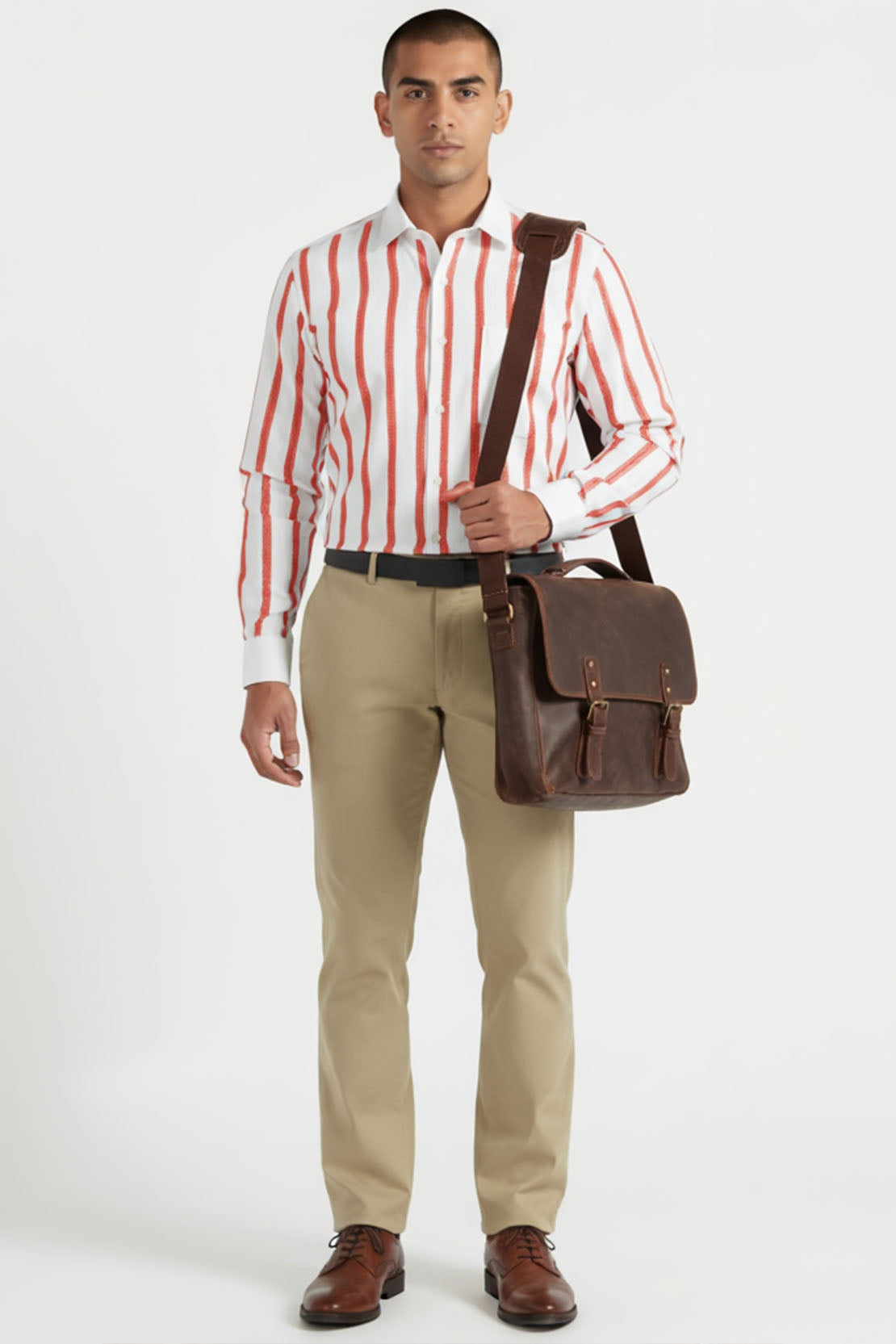 VIVID CRIMSON FORMAL WHITE COLLAR SHIRT