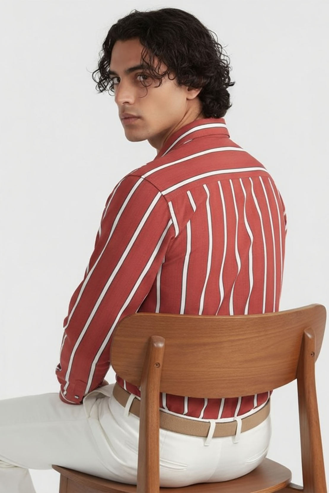 WINE LINE CUBAN DRESS SHIRT