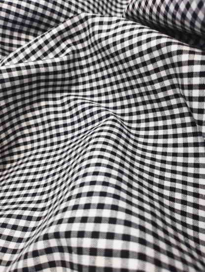 ITALIAN GINGHAM WHITE BLACK SHIRT