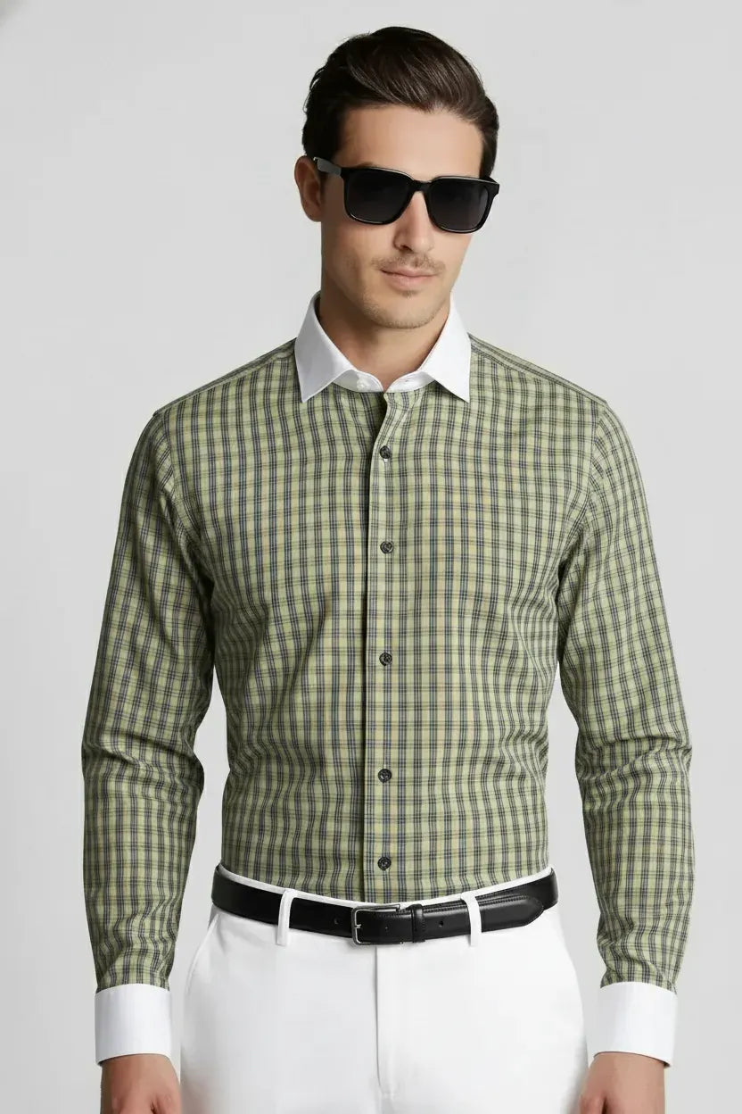 SAGE PLAID DRESS SHIRT