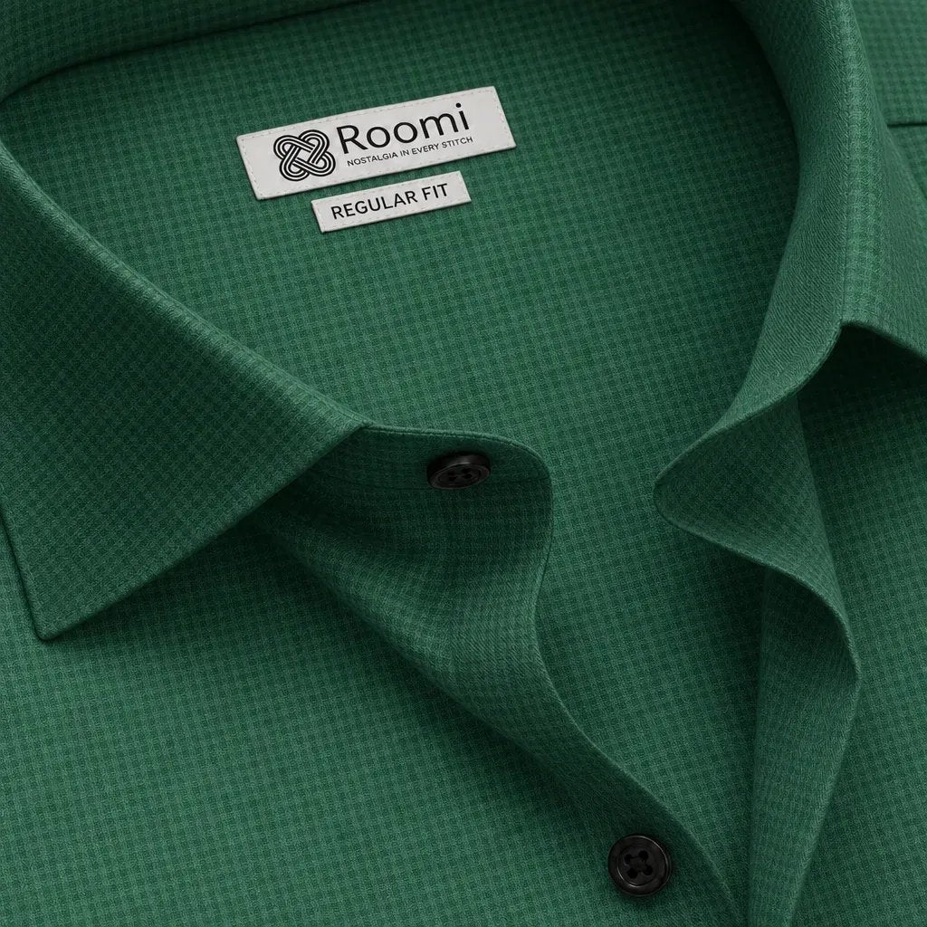 PINE GREEN WAFFLE SHIRT