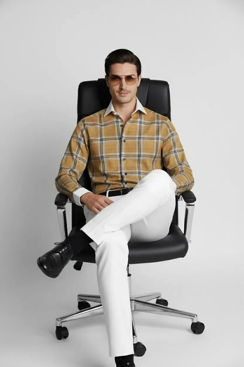 URBAN AMBER CHECK SHIR