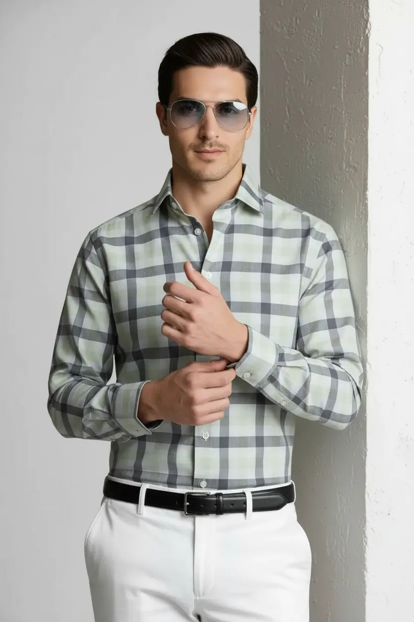 SLATE BLUE BLOCK CHECK