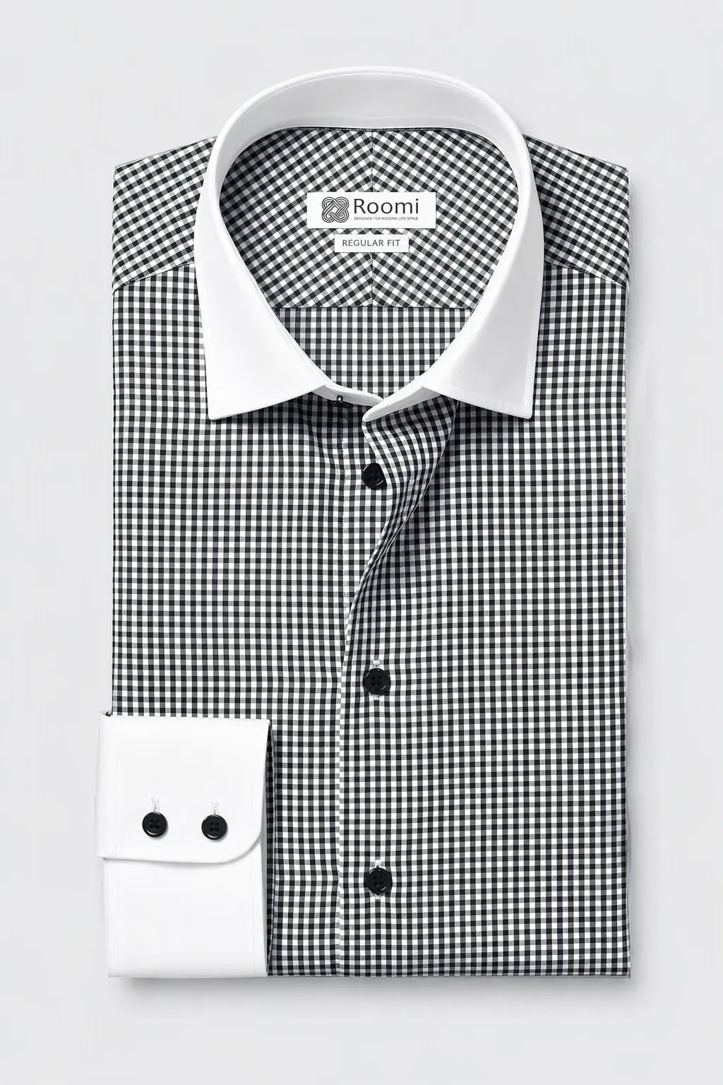 CHARCOAL GINGHAM CHECK SHIRT