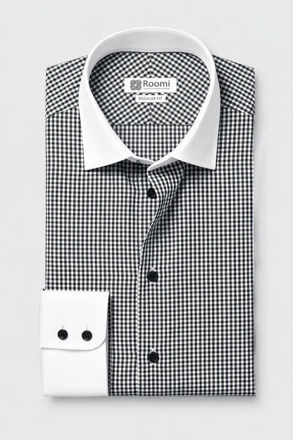 CHARCOAL GINGHAM CHECK SHIRT