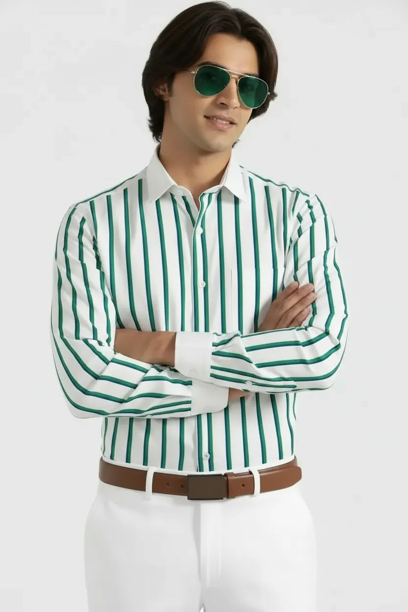 DYNAMIC PARALLEL STRIPE SHIRT